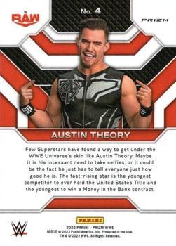 2023 Panini Prizm WWE - Top Tier Prizms Silver #4 Austin Theory Back
