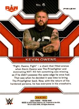 2023 Panini Prizm WWE - Top Tier Prizms Under Card #6 Kevin Owens Back