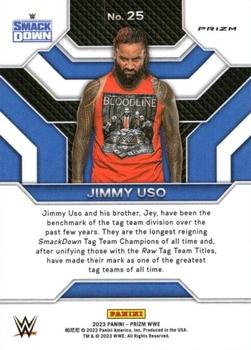 2023 Panini Prizm WWE - Top Tier Prizms Under Card #25 Jimmy Uso Back