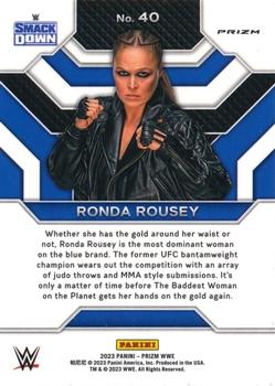 2023 Panini Prizm WWE - Top Tier Prizms Under Card #40 Ronda Rousey Back