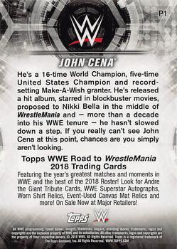 2018 Topps WWE Road To Wrestlemania - Promos #P1 John Cena Back