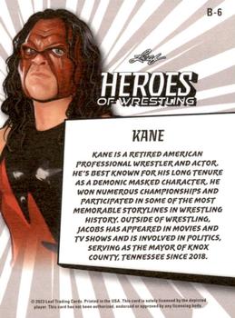 2023 Leaf Heroes of Wrestling #B-6 Kane Back