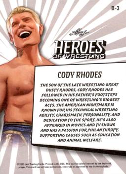 2023 Leaf Heroes of Wrestling - Red #B-3 Cody Rhodes Back