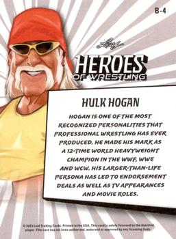 2023 Leaf Heroes of Wrestling - Red #B-4 Hulk Hogan Back