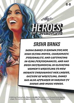 2023 Leaf Heroes of Wrestling - Blue #B-8 Sasha Banks Back
