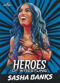 2023 Leaf Heroes of Wrestling - Blue #B-8 Sasha Banks Front