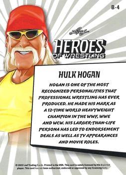 2023 Leaf Heroes of Wrestling - Green #B-4 Hulk Hogan Back