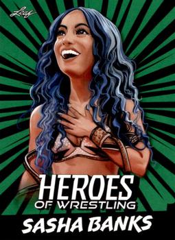 2023 Leaf Heroes of Wrestling - Green #B-8 Sasha Banks Front