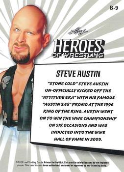 2023 Leaf Heroes of Wrestling - Green #B-9 Steve Austin Back