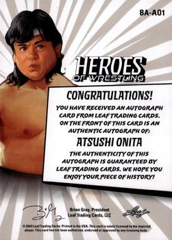 2023 Leaf Heroes of Wrestling - Autographs #BA-AO1 Atsushi Onita Back