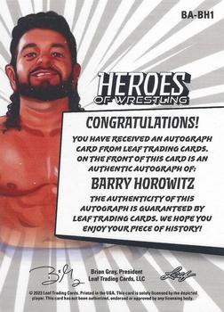 2023 Leaf Heroes of Wrestling - Autographs #BA-BH1 Barry Horowitz Back
