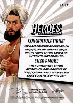 2023 Leaf Heroes of Wrestling - Autographs #BA-EA1 Enzo Amore Back