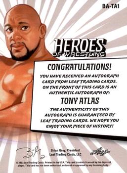 2023 Leaf Heroes of Wrestling - Autographs #BA-TA1 Tony Atlas Back