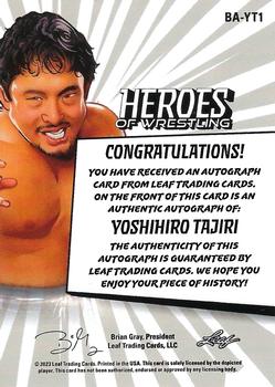 2023 Leaf Heroes of Wrestling - Autographs #BA-YT1 Yoshihiro Tajiri Back