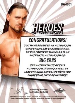 2023 Leaf Heroes of Wrestling - Autographs Gold #BA-BC1 Big Cass Back