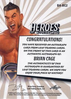 2023 Leaf Heroes of Wrestling - Autographs Blue #BA-BC2 Brian Cage Back