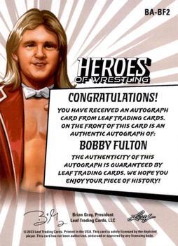2023 Leaf Heroes of Wrestling - Autographs Green #BA-BF2 Bobby Fulton Back