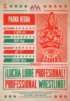 2019 Panini AAA Lucha Libre Worldwide #36 Parka Negra Back