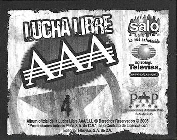 2006 Lucha Libre AAA Triplemente Espectacular Stickers #4 Cibernetico Back