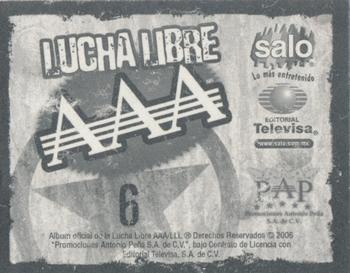 2006 Lucha Libre AAA Triplemente Espectacular Stickers #6 Cibernetico Back