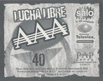 2006 Lucha Libre AAA Triplemente Espectacular Stickers #40 Intocable Back