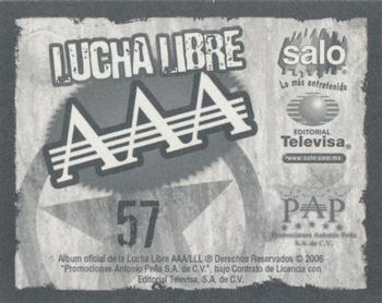 2006 Lucha Libre AAA Triplemente Espectacular Stickers #57 Chessman / Cuervo Back