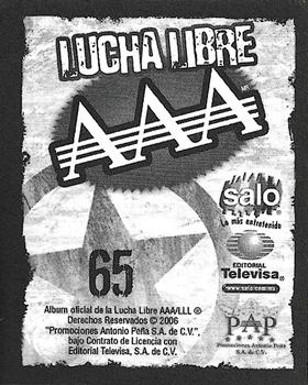 2006 Lucha Libre AAA Triplemente Espectacular Stickers #65 Shocker Back