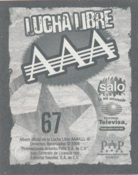 2006 Lucha Libre AAA Triplemente Espectacular Stickers #67 Alan Stone Back