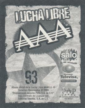2006 Lucha Libre AAA Triplemente Espectacular Stickers #93 Abismo Negro / Alebrije Back