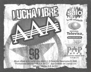 2006 Lucha Libre AAA Triplemente Espectacular Stickers #98 Muerte Cibernética / La Parka Back