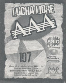 2006 Lucha Libre AAA Triplemente Espectacular Stickers #107 Super Porky Back