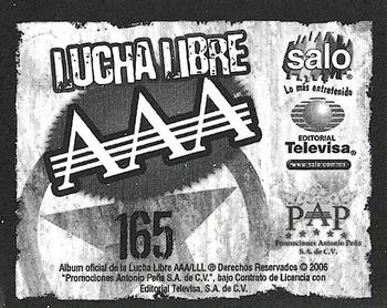 2006 Lucha Libre AAA Triplemente Espectacular Stickers #165 Pimpinela Escarlata / Polvo de Estrellas / May Flowers Back