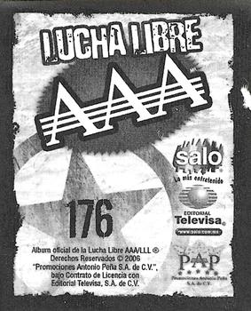 2006 Lucha Libre AAA Triplemente Espectacular Stickers #176 Arturo Rivera Back