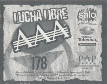 2006 Lucha Libre AAA Triplemente Espectacular Stickers #178 El Hijo del Tirantes Back