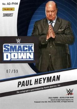 2023 Panini Revolution WWE - Autographs Sunburst #AG-PHM Paul Heyman Back
