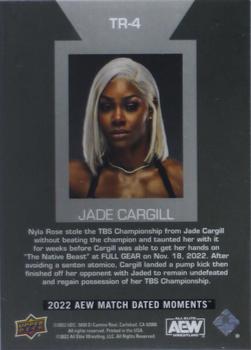 2022 Upper Deck AEW Match Dated Moments - Top Ranked Achievements Silver #TR-4 Jade Cargill Back