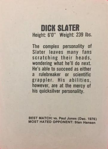 1978 Wrestling Annual #NNO Dick Slater Back