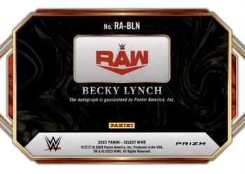 2023 Panini Select WWE - Ringside Action Signatures #RA-BLN Becky Lynch Back