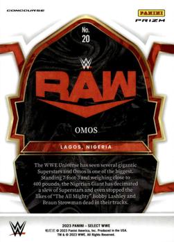 2023 Panini Select WWE - Red & Blue #20 Omos Back