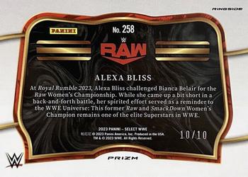 2023 Panini Select WWE - Gold Flash Prizms #258 Alexa Bliss Back