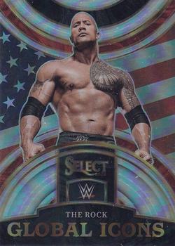 2023 Panini Select WWE - Global Icons Silver Prizms #5 The Rock Front