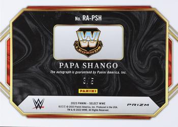 2023 Panini Select WWE - Ringside Action Signatures Gold Flash Prizms #RA-PSH Papa Shango Back