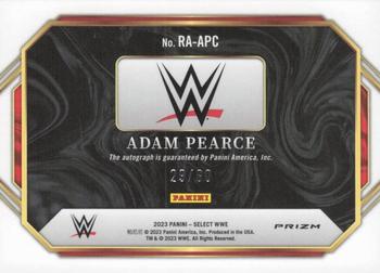 2023 Panini Select WWE - Ringside Action Signatures Red Prizms #RA-APC Adam Pearce Back