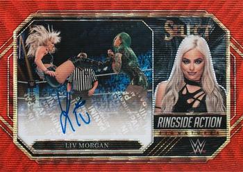 2023 Panini Select WWE - Ringside Action Signatures Red Wave Prizms #RA-LVM Liv Morgan Front