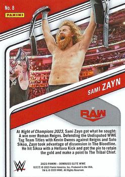 2023 Donruss Elite WWE #8 Sami Zayn Back
