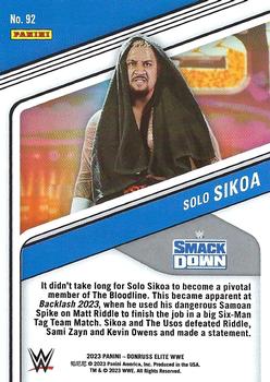2023 Donruss Elite WWE #92 Solo Sikoa Back