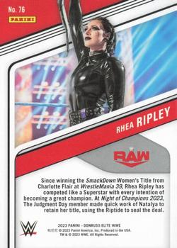 2023 Donruss Elite WWE - Blue #76 Rhea Ripley Back