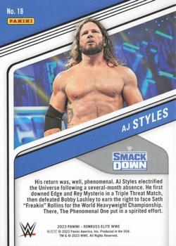2023 Donruss Elite WWE - Orange #18 AJ Styles Back