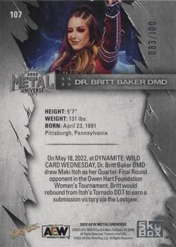 2022 SkyBox Metal Universe AEW - Precious Metal Gems Red #107 Dr. Britt Baker Back