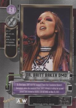 2022 SkyBox Metal Universe AEW - 97-98 Retro Precious Metal Gems Green #R-8 Dr. Britt Baker Back